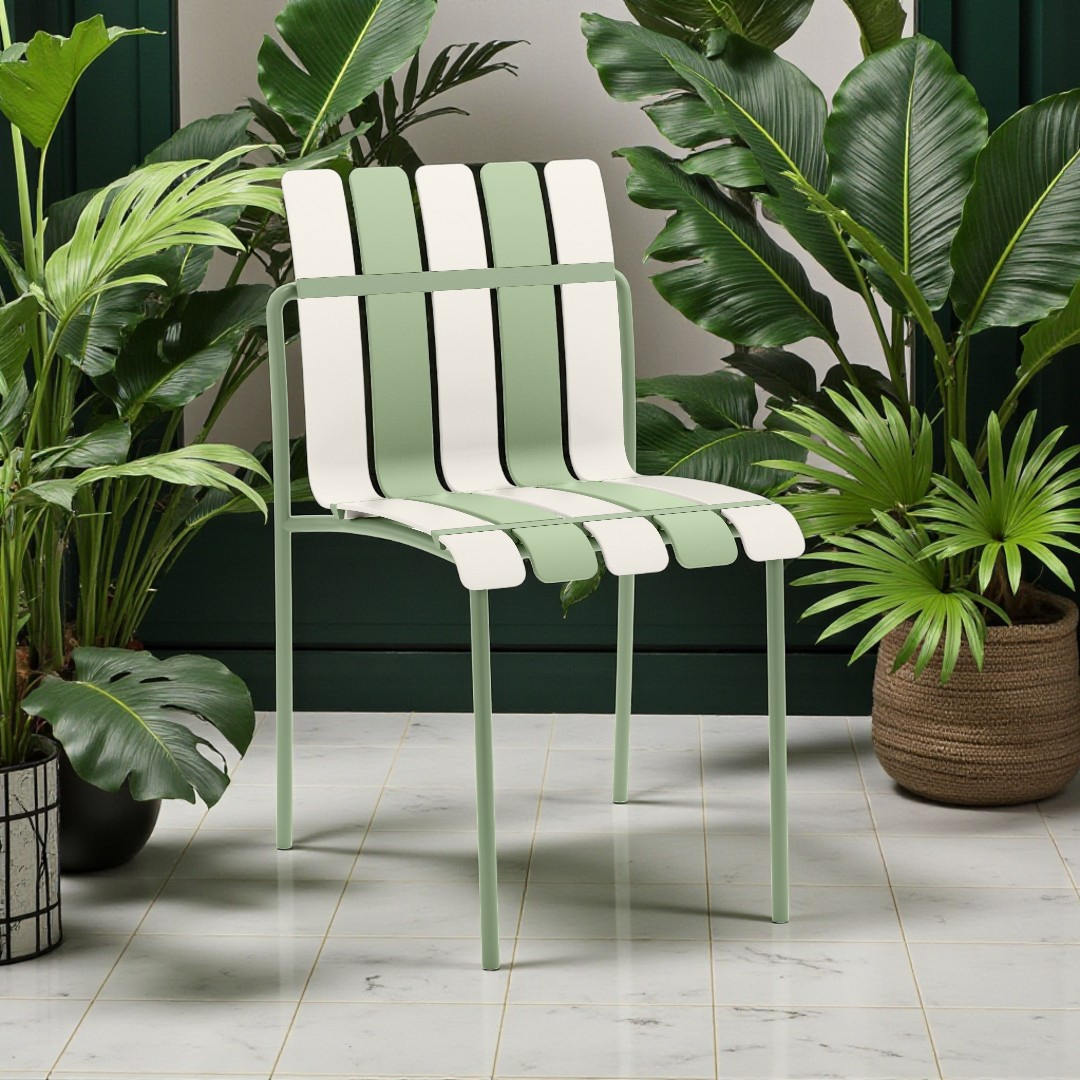 FY-860'' AURA Chair, Cream White & Haze Green Finish