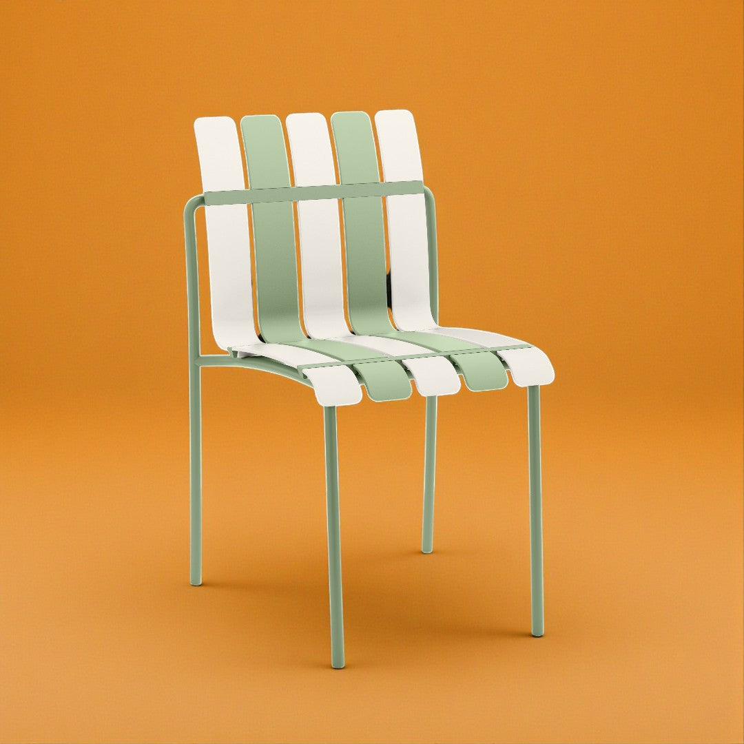 FY-860'' AURA Chair, Cream White & Haze Green Finish