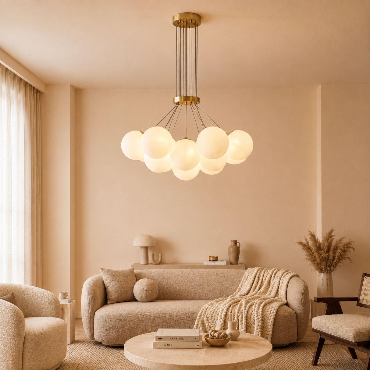 D0258-13BP 13 Lights Pendant Fixture, White Finish - JassourCo.