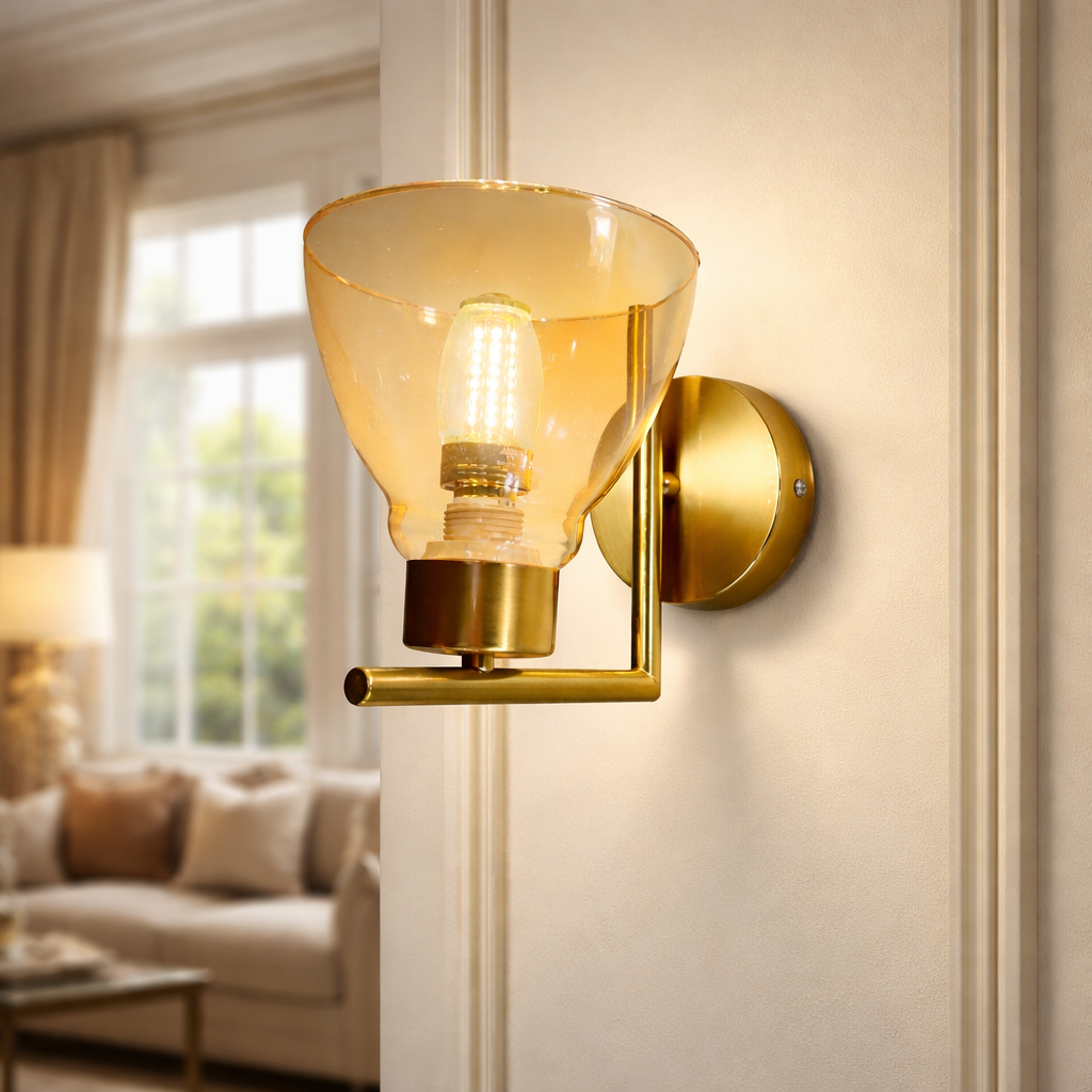 B23-1'' 1 Light wall Fixture, FGold Finish - JassourCo.