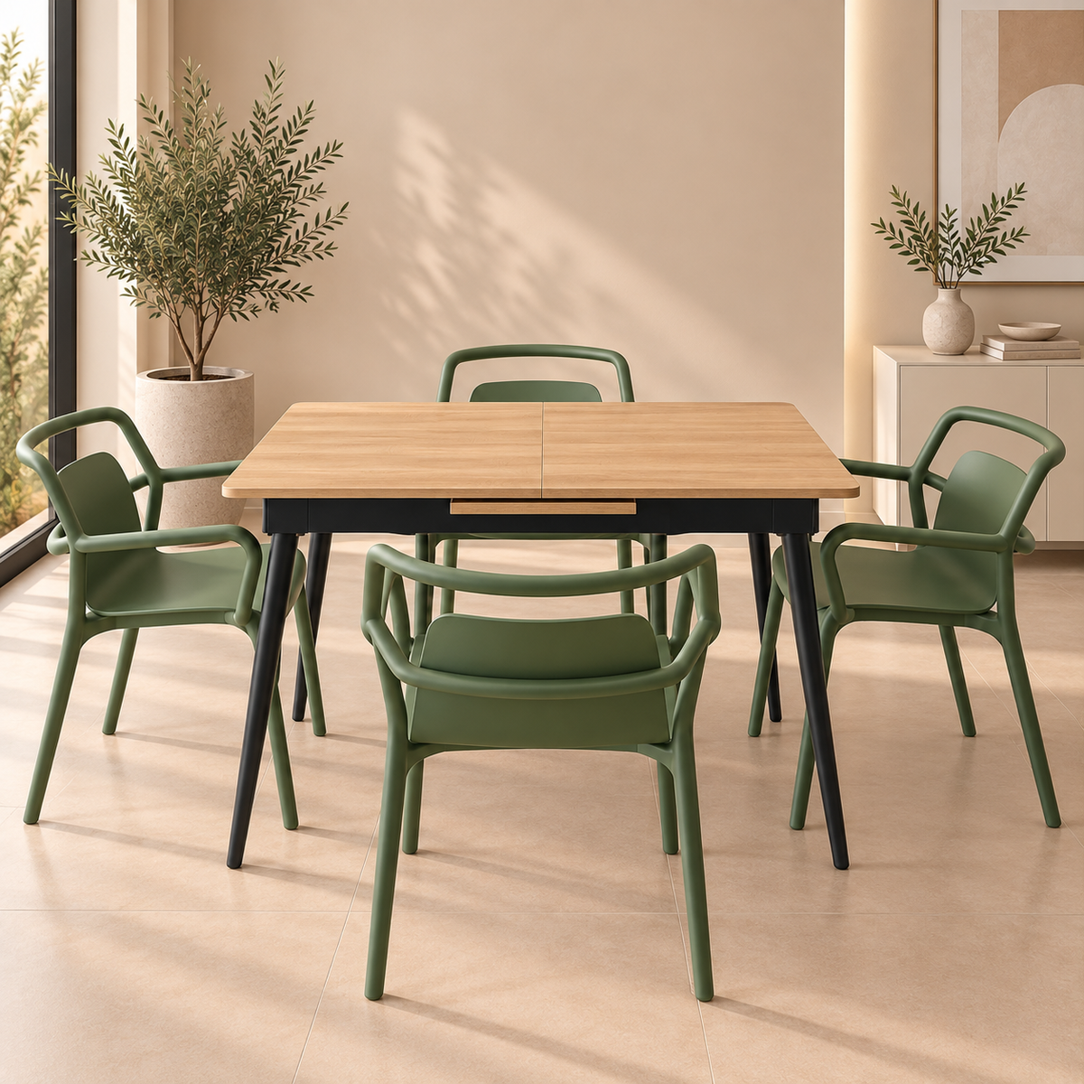 DTOG2503'' Extendable Dining Table, 120x80cm to 155x80cm