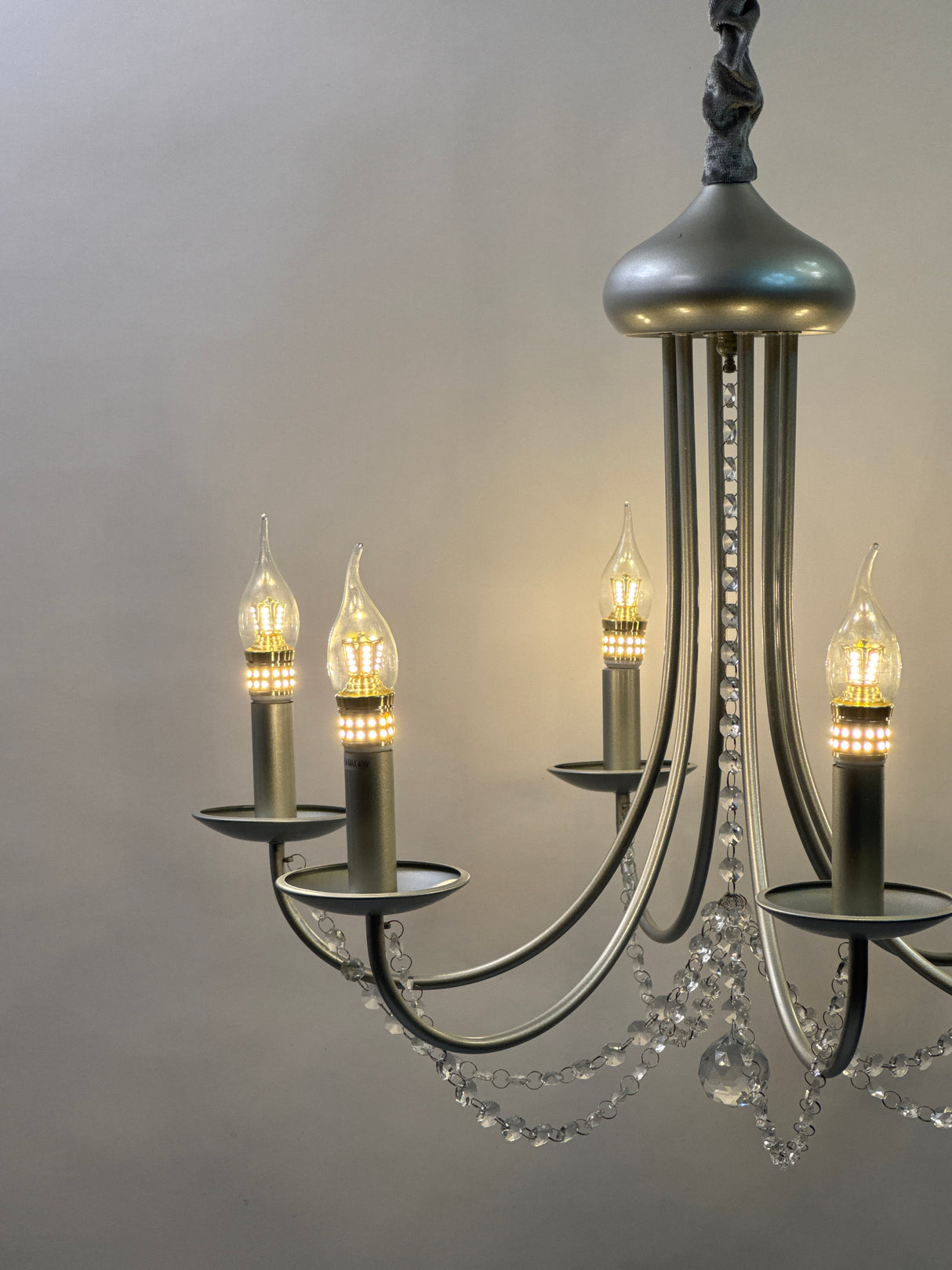 4301-6'' 6 Light Chandelier, Silver Finish - JassourCo.