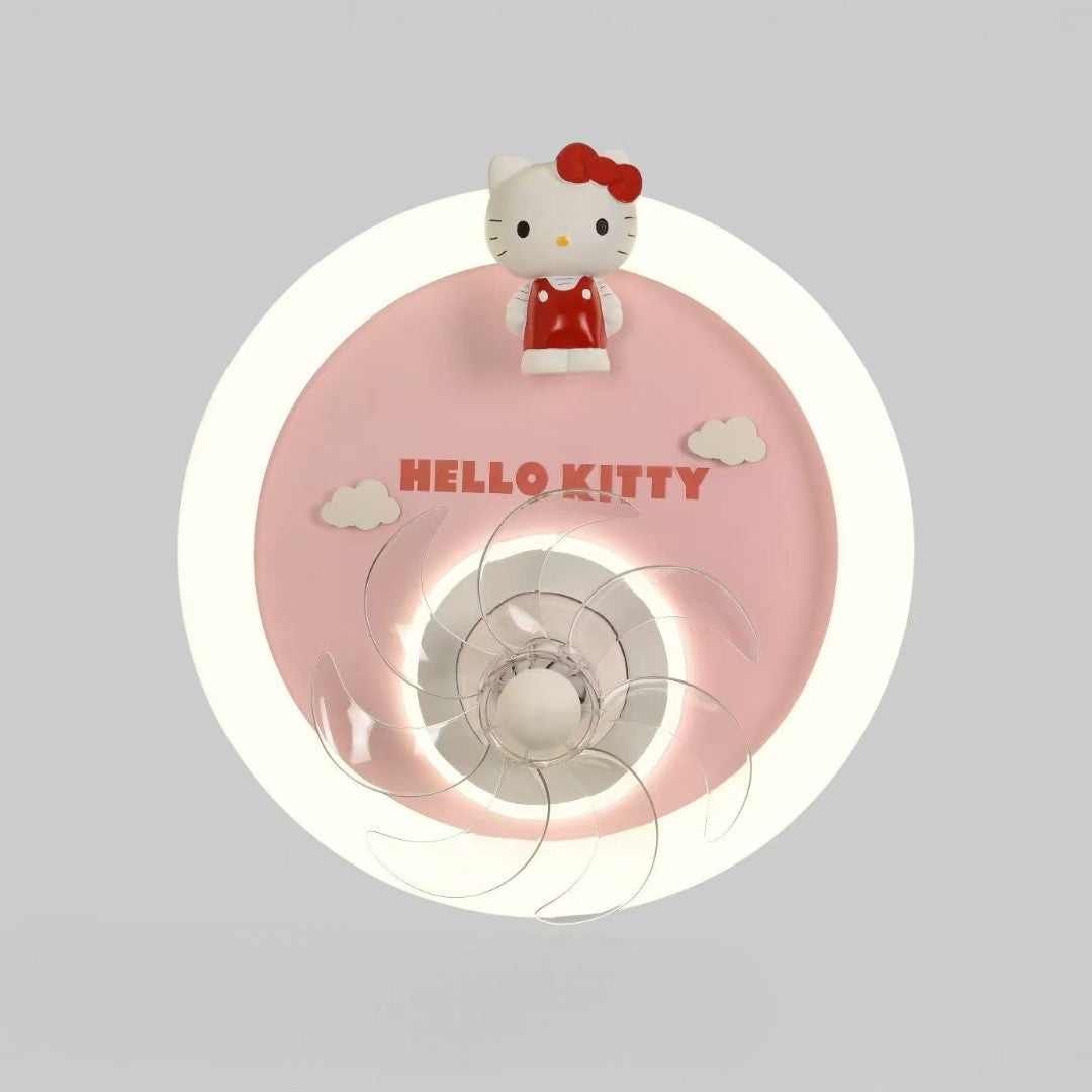 S135/2'' Kid's Fan Ceiling Light, White & Pink Finish