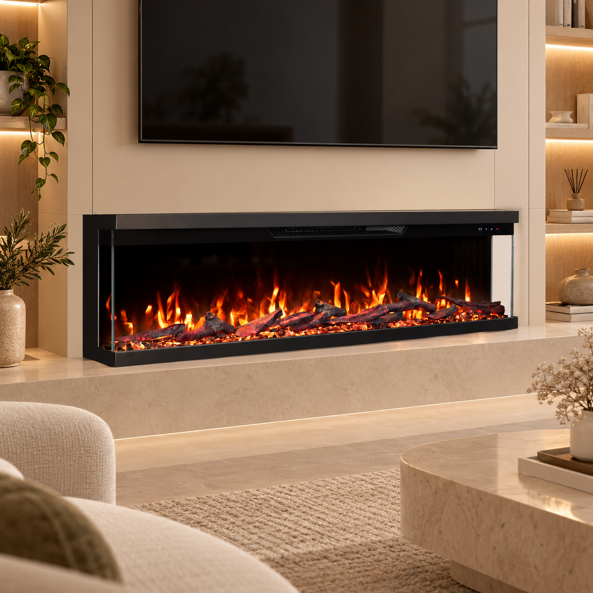 BEF-60BI Electric Fireplace 3 Sides / 153cm