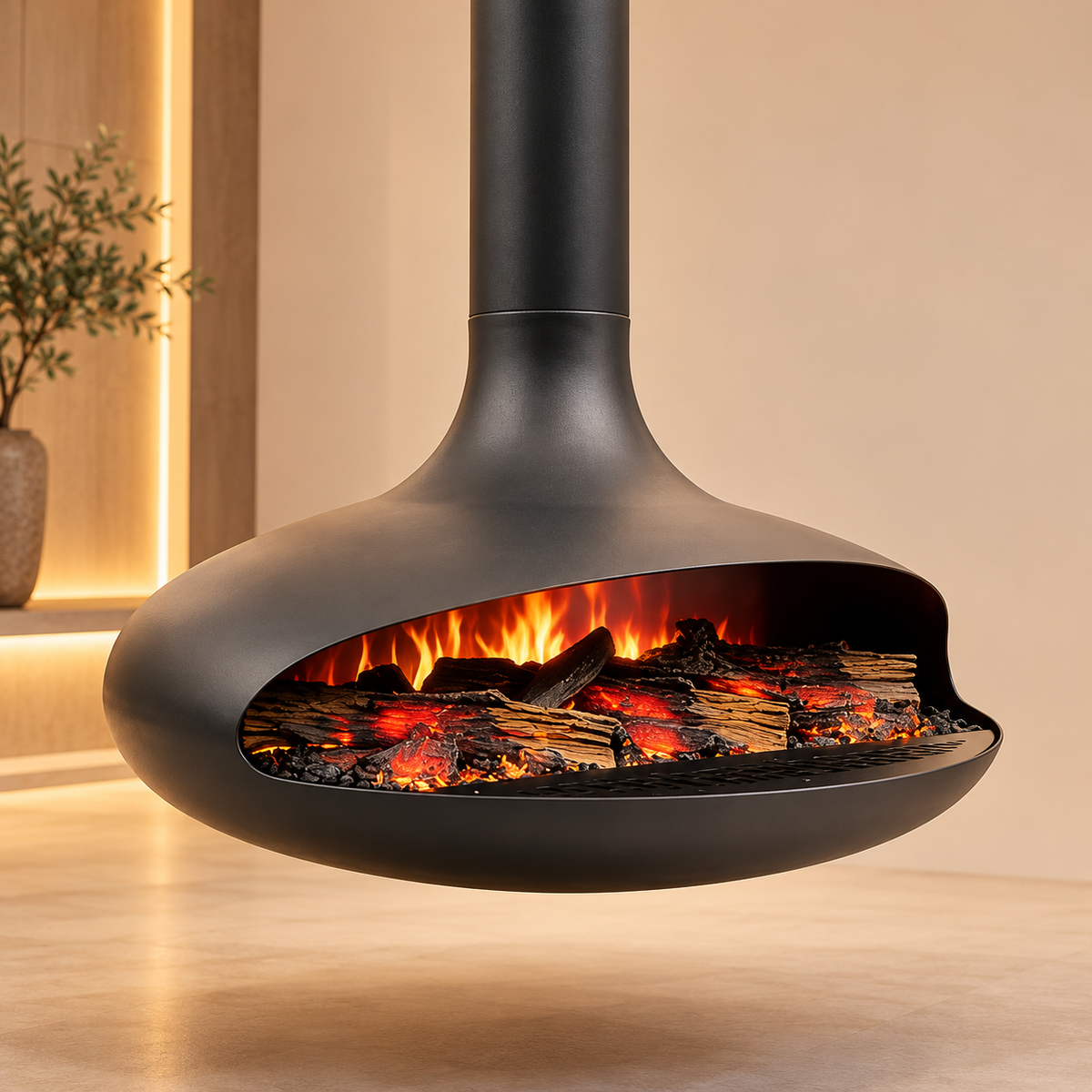 Electric Fireplace BEF-31FS-C Diametre 80 cm x Height 48-300 cm