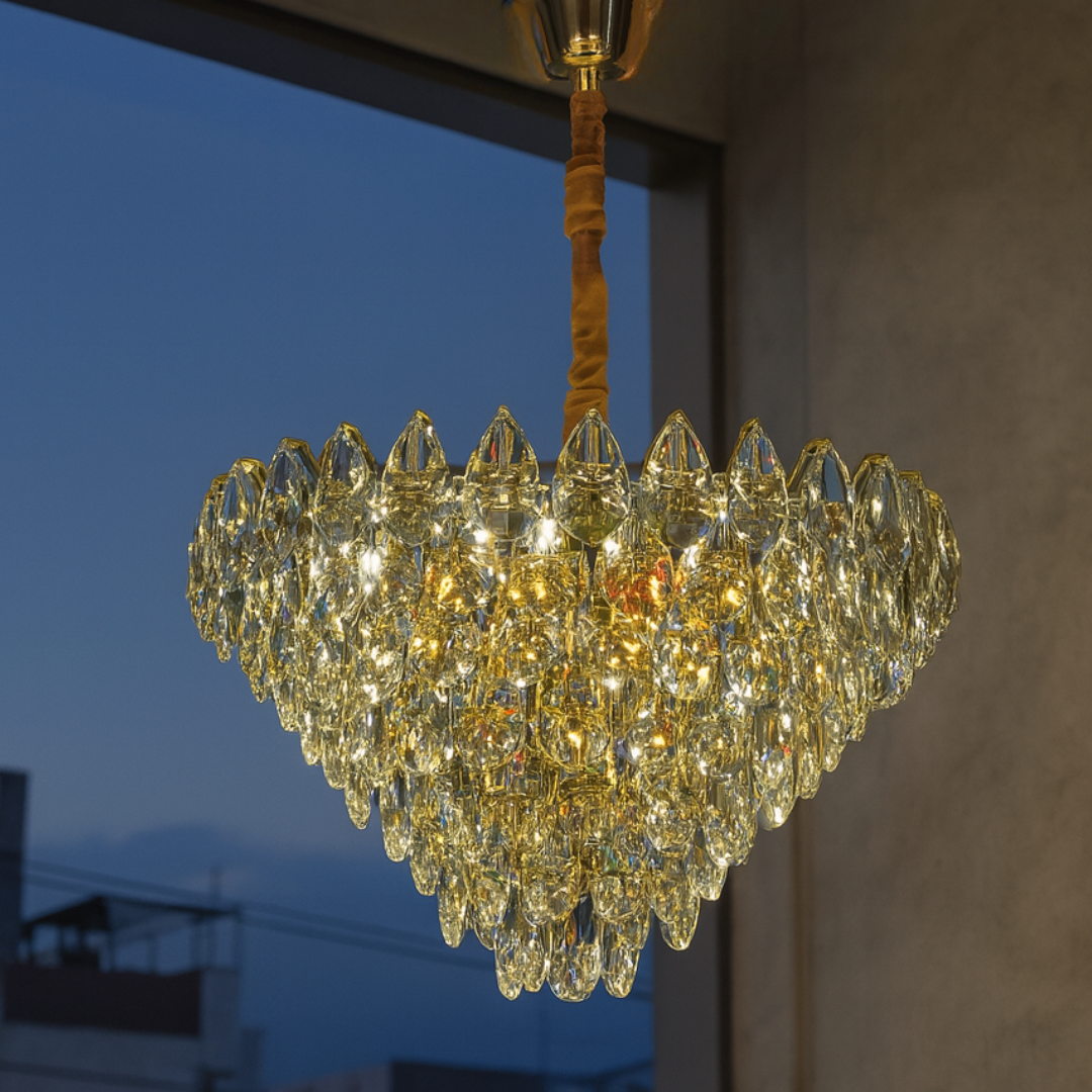 8922/600'' 8 Light Gold Chandelier, 60cm - JassourCo.