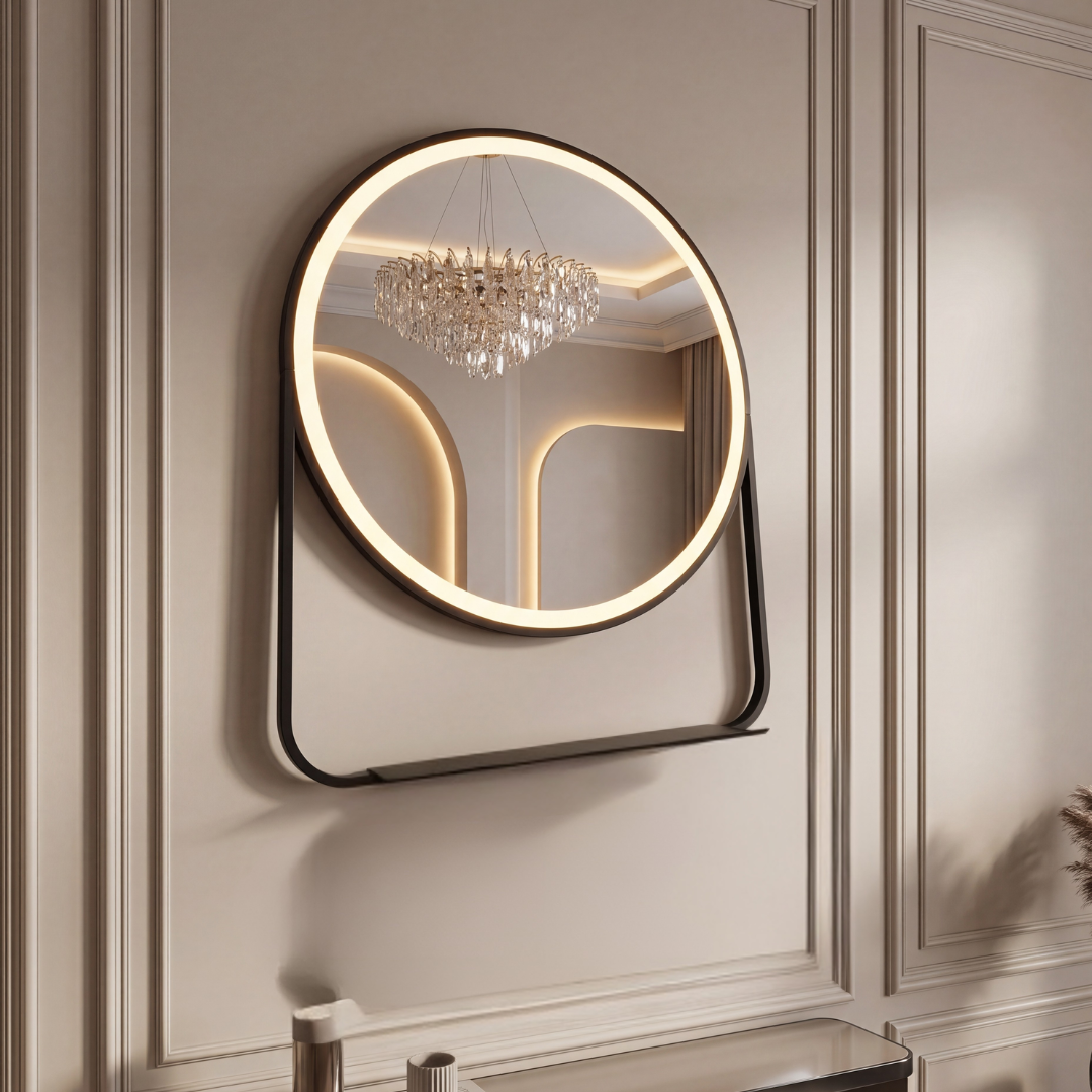 QL-005'' Mirror With Shelf, 70x85cm