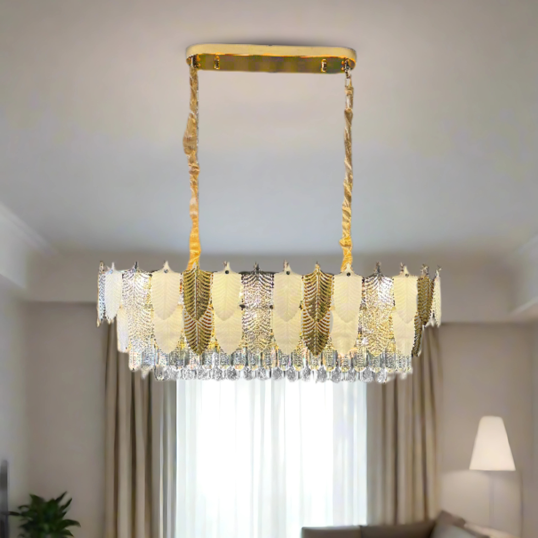 510565'' 10 Light Chandelier, Gold Finish - JassourCo.