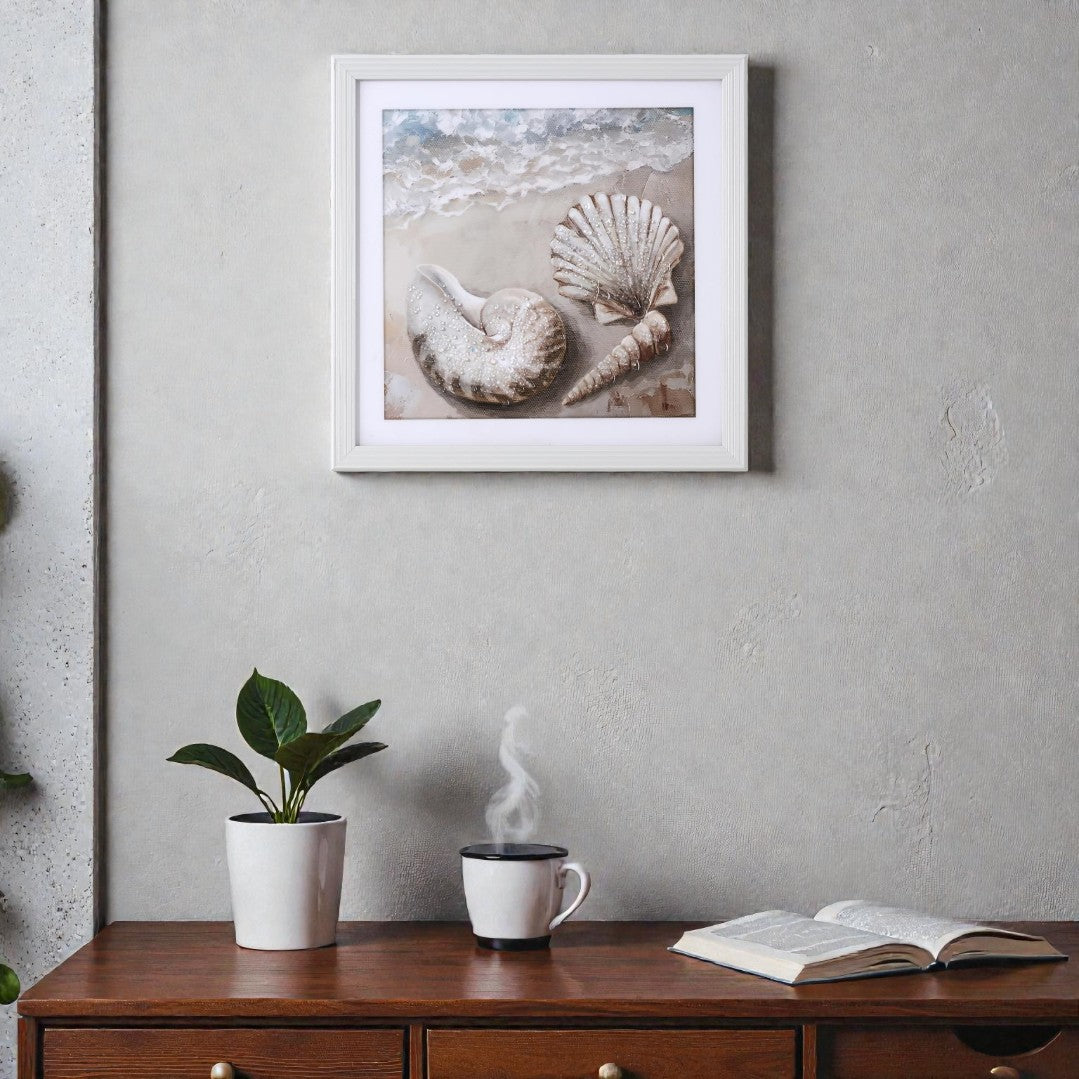 V001378FD0610401XXX'' Jewelled Framed Art, Beige Finish (40 × 40 cm)