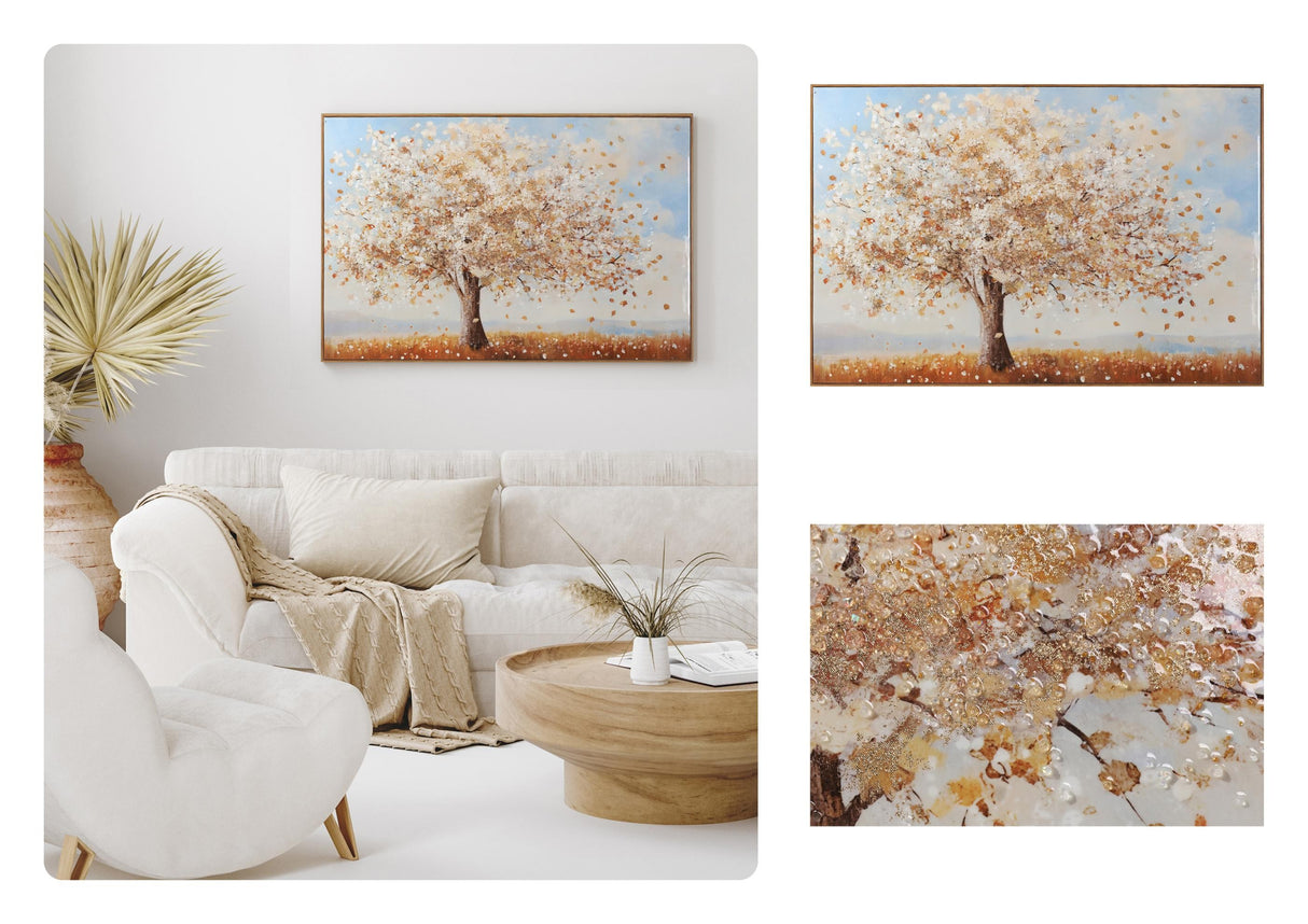 V001388FA34A1206XXX'' Jewelled Framed Art, Beige Finish (120 × 80 cm)