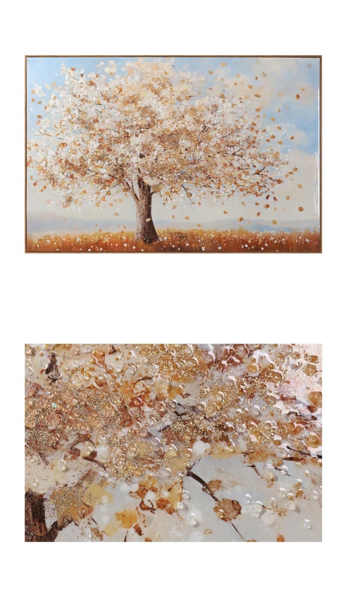 V001388FA34A1206XXX'' Jewelled Framed Art, Beige Finish (120 × 80 cm)