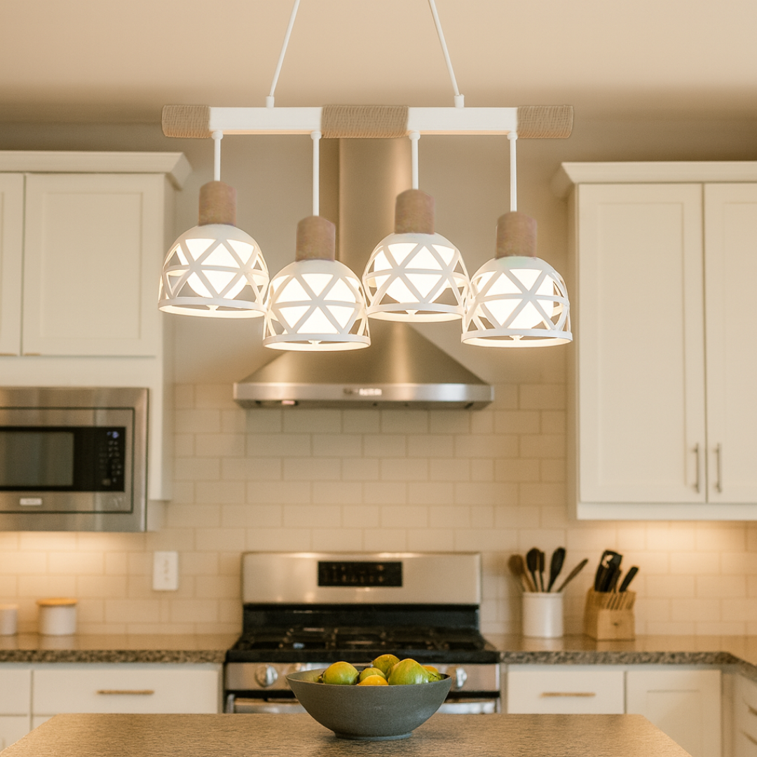 X457'-4WH' Linear Pendant Light, White Finish