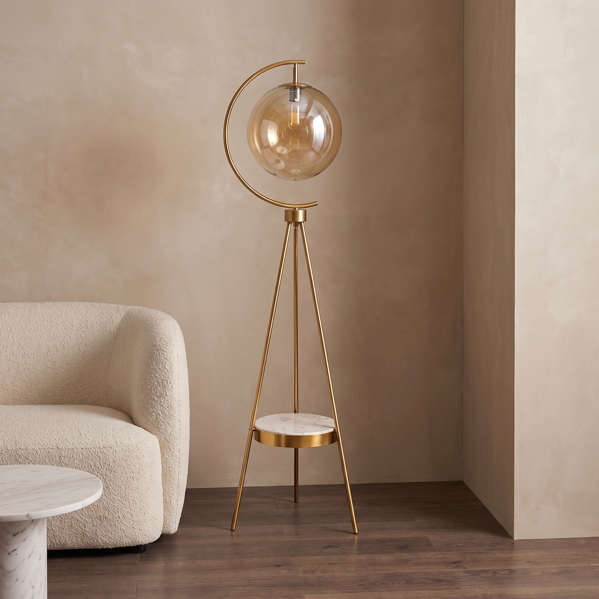 ML-5215'' Floor Lamp, Gold Finish, 160x30cm