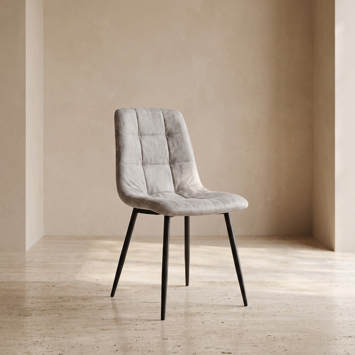 GC-65 Leather Cover Chair, Light Grey Finish