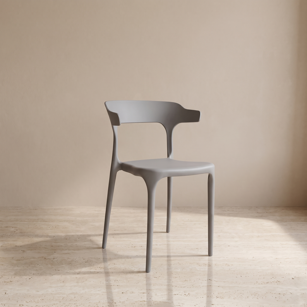 GC-12/3451 Plastic Chair, Light Grey Finish