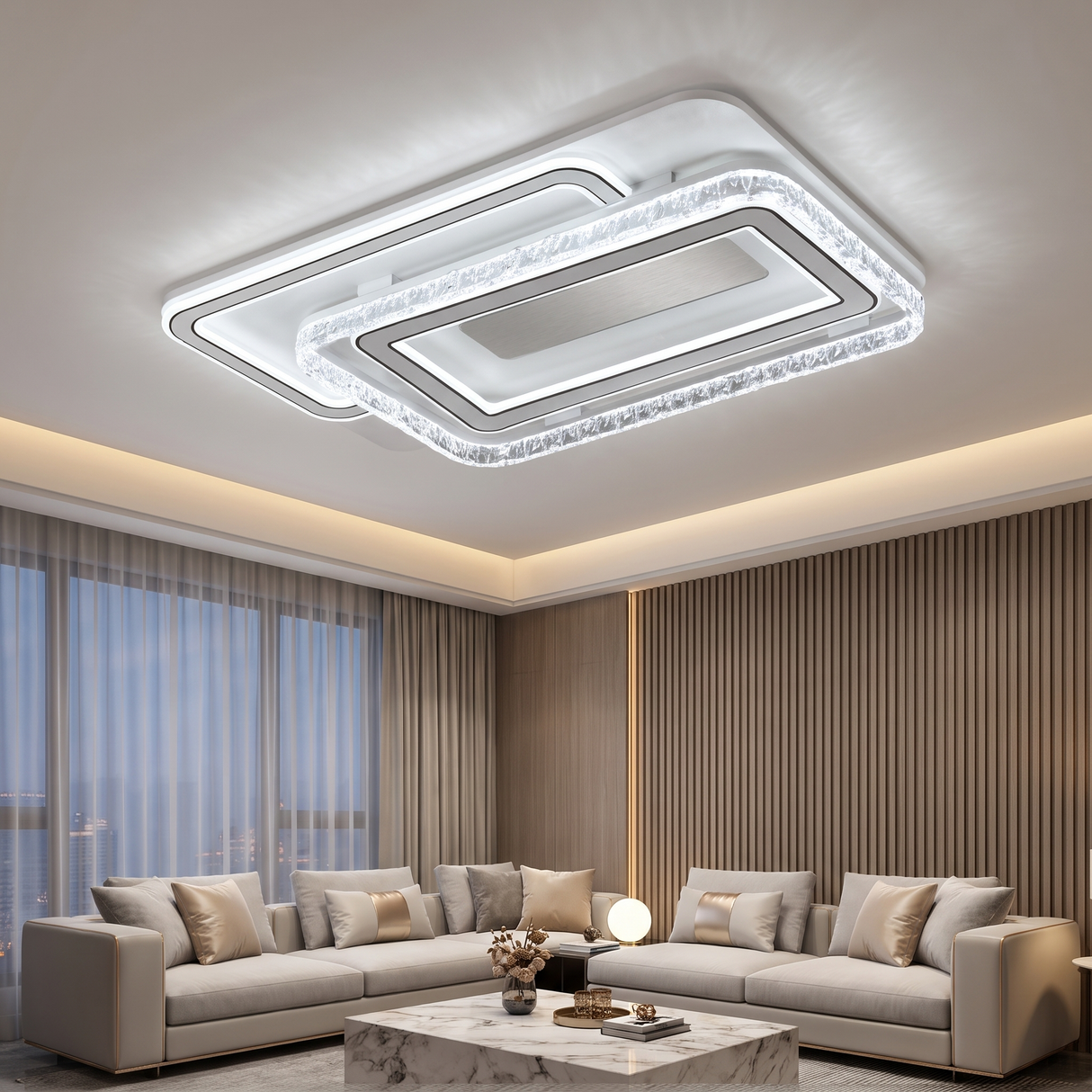 5052'' Led Ceiling Light, White Finish
