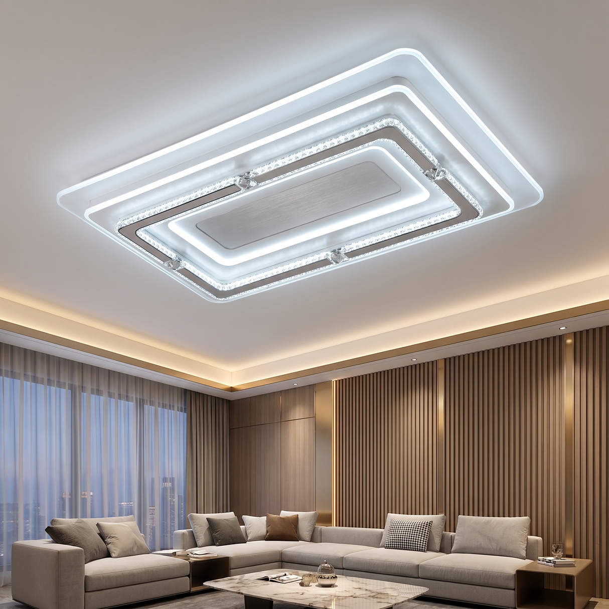 5050'' Led Ceiling Light, White Finish