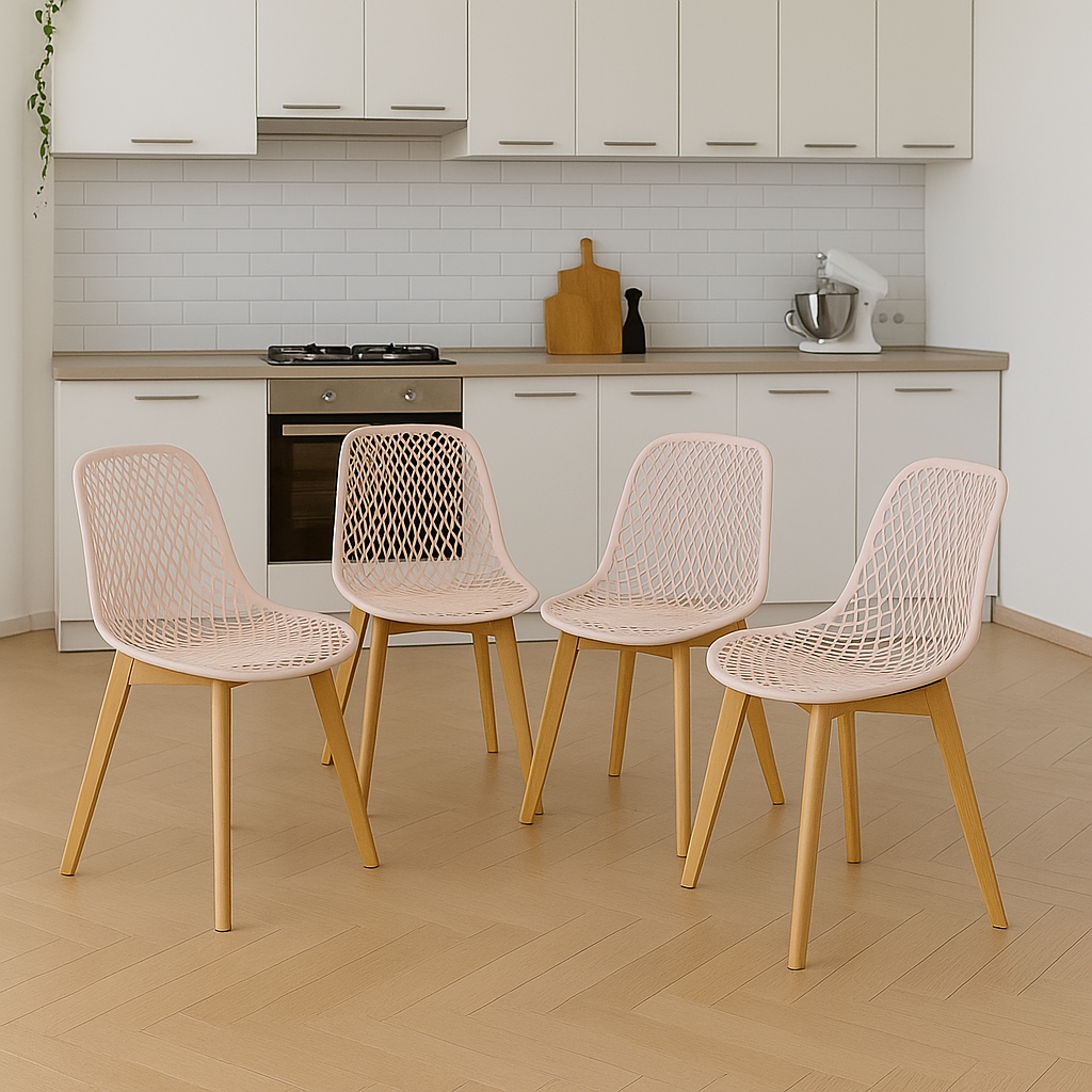 GC-97 Plastic Chair Set, Pink Finish - JassourCo.