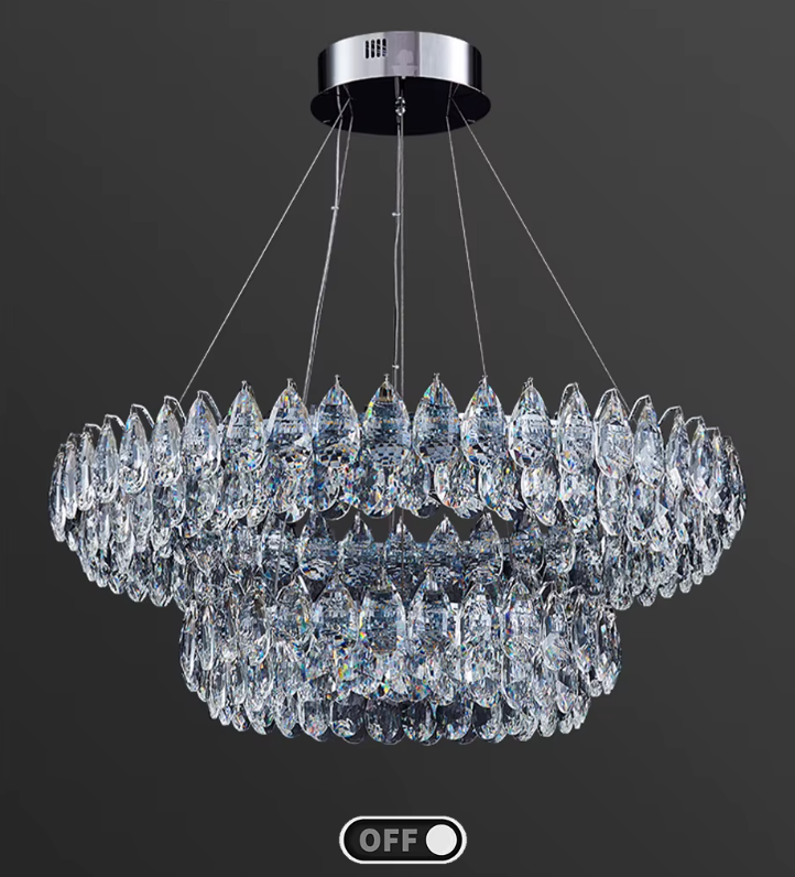 Crystal chandelier with a dark background