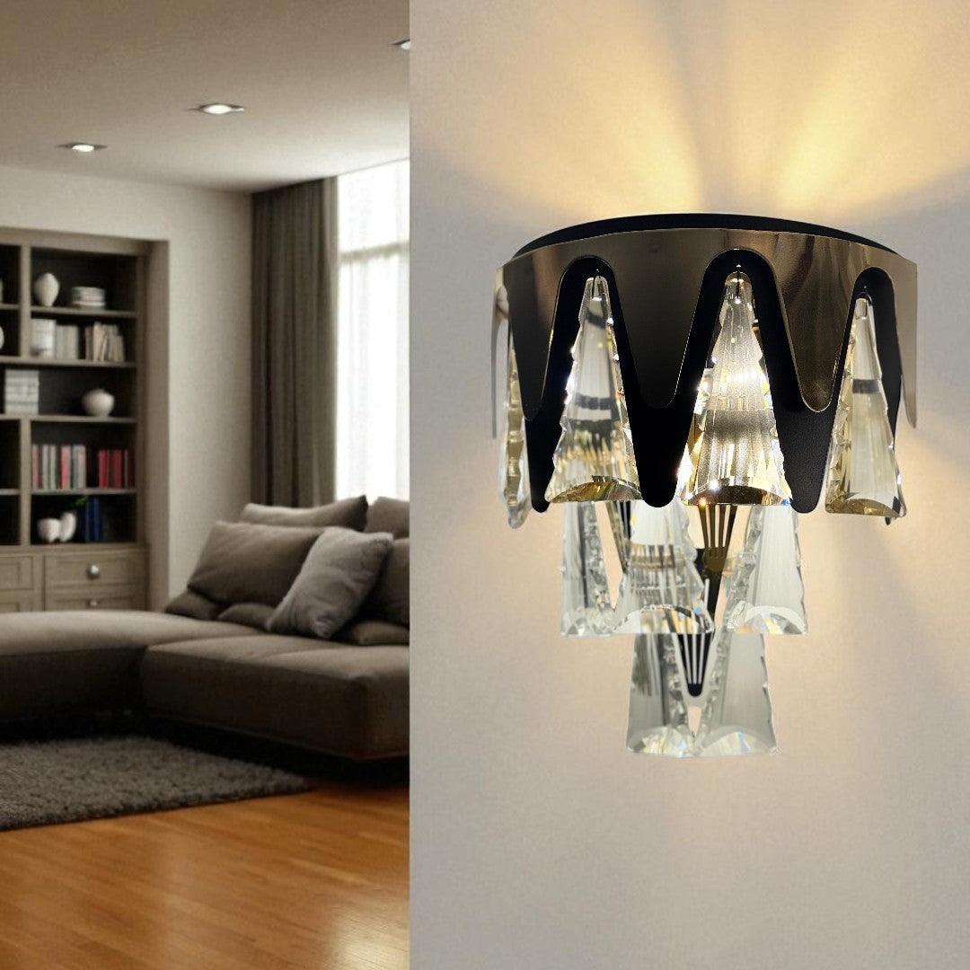 Modern wall light fixture in a living room setting