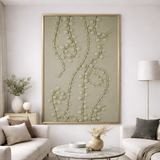 254012-7'' Handmade Canvas Painting, Greige Finish (70 × 140 cm)