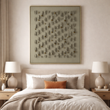 254109-7'' Handmade Canvas Painting, Grey Finish (90 × 120 cm)