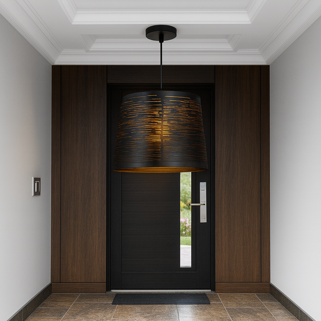 3840-1WH'' Pendant light, Black Finish - JassourCo.