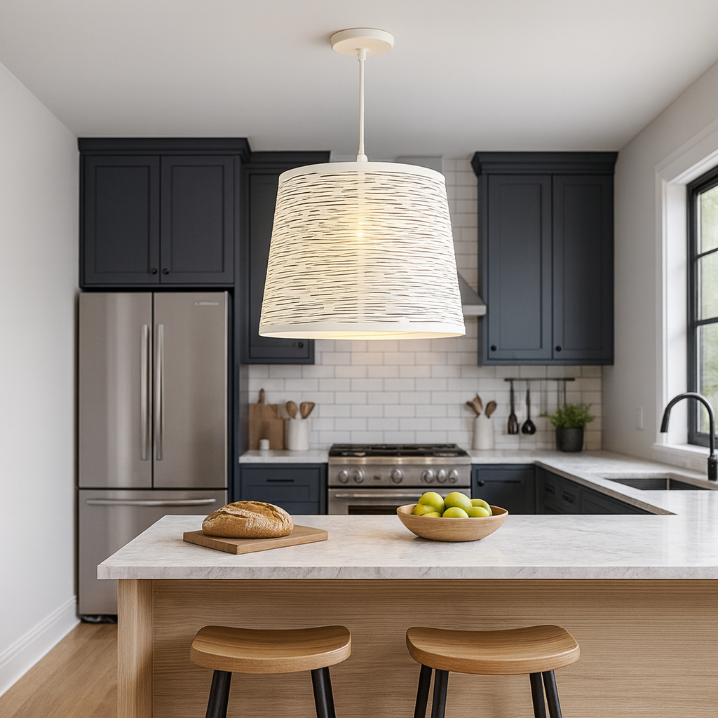 3840-1WH'' Pendant light, White Finish - JassourCo.