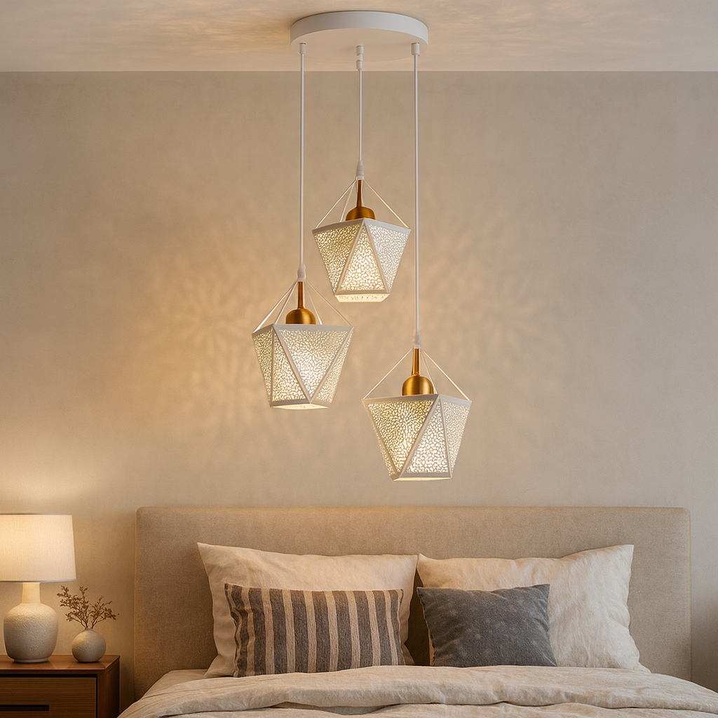 A305-3WH'' Triple Pendant Light, White Finish