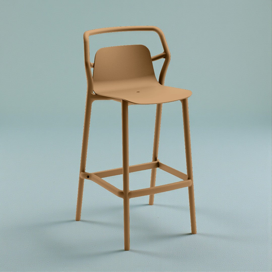 FY-810D'' AURA Bar Chair, Mocha Brown Finish