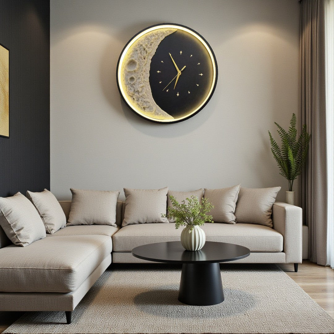 6221'' Moonlight LED Clock, Black Finish