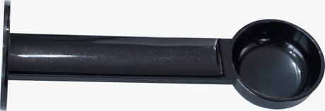 Black plastic scoop on a white background