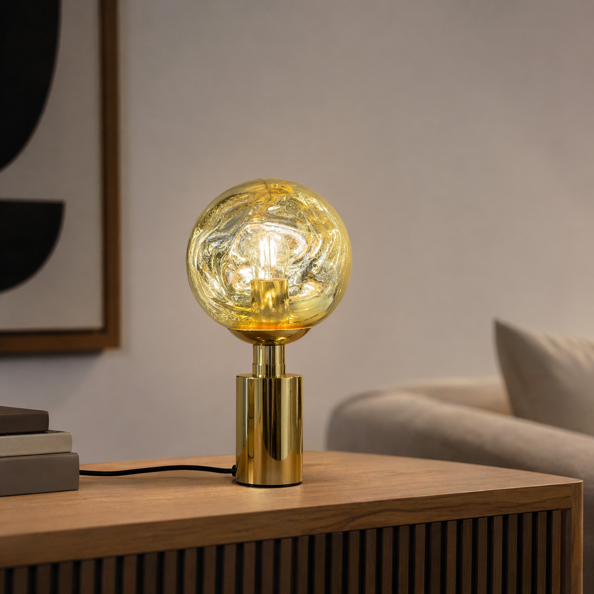MT60664F-1A Table Lamp, Gold Finish