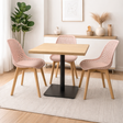 Modern Beige Dining Set, With Pink Chairs, 80x80cm - JassourCo.