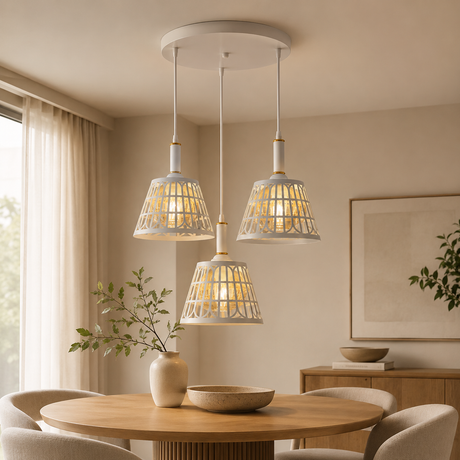 G15-3WH Triple Pendant Light, White Finish - JassourCo.