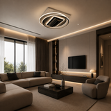 8501 -Led Fan Ceiling Light, White Finish - JassourCo.