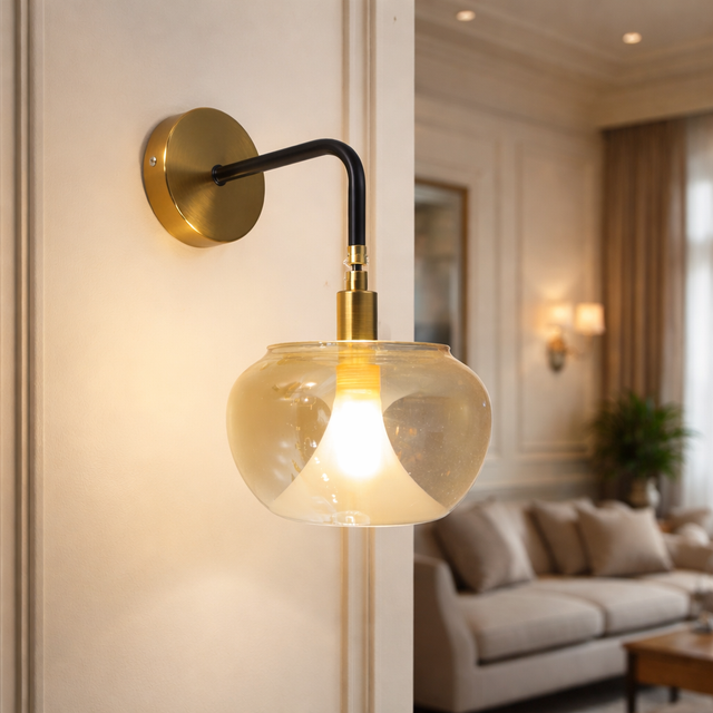 B0451-1'' 1Light Fixture, Gold Finish - JassourCo.