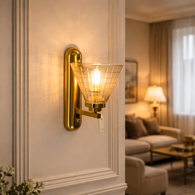 B9116-1'' 1 Light Fixture, Gold Finish - JassourCo.