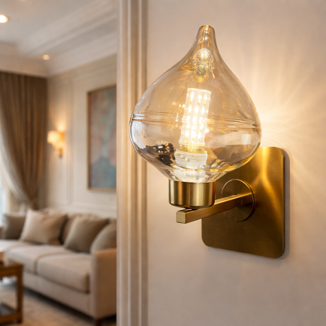 B9220-1'' 1 Light Wall Fixture, Gold  Finish - JassourCo.