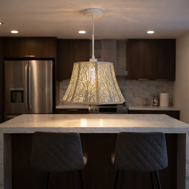X013-WH''1 Light Pendant Light, White Finish - JassourCo.