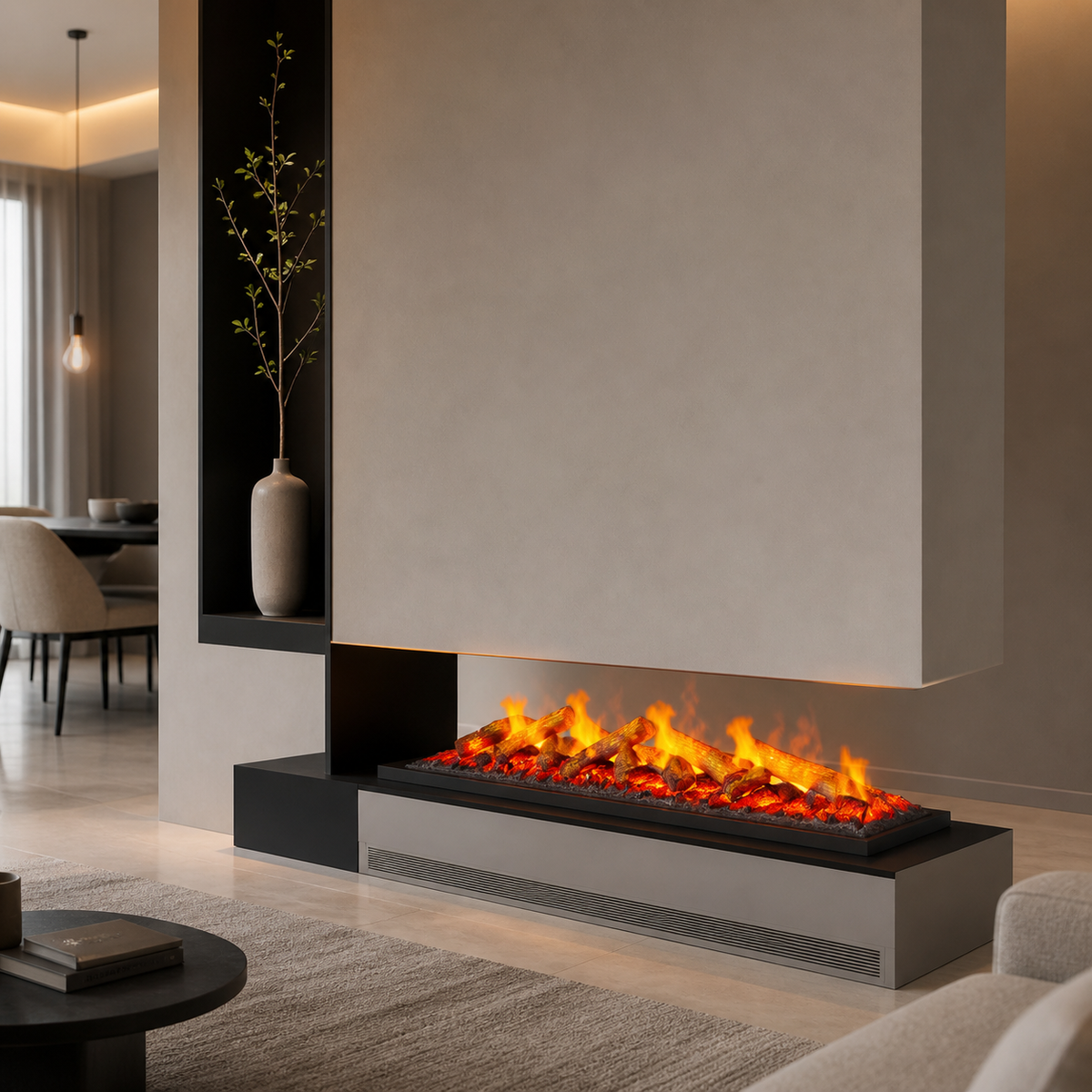 S-305'' Smart Water Vapor Fireplace-Built in Electric Smokless Fire
