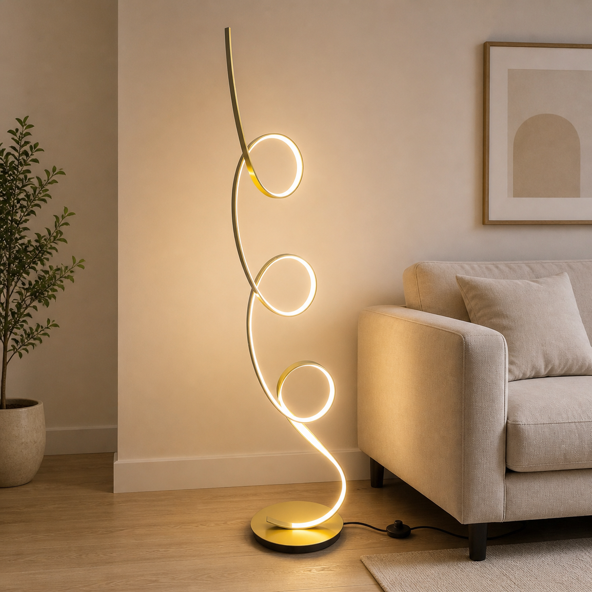 HLL40151-1'' Floor Lamp, Gold Finish