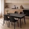 Extendable Dining Table, 120x80cm to 155x80cm With black Chairs