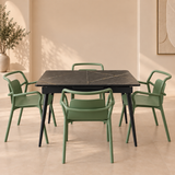 DTOG2503'' Extendable Black Dining Table, 120x80cm to 155x80cm