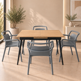 DTOG2503'' Extendable Beige Dining Table, 120x80cm to 155x80cm