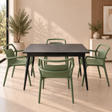 DTOG2503'' Extendable Dark Grey Dining Table, 120x80cm to 155x80cm