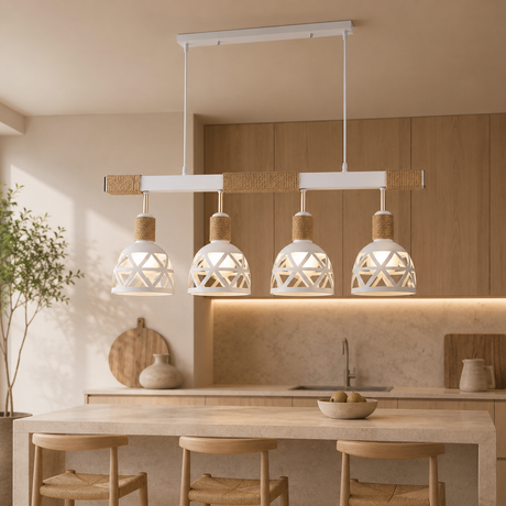 X457-4WH Linear Pendant Light, White Finish - JassourCo.