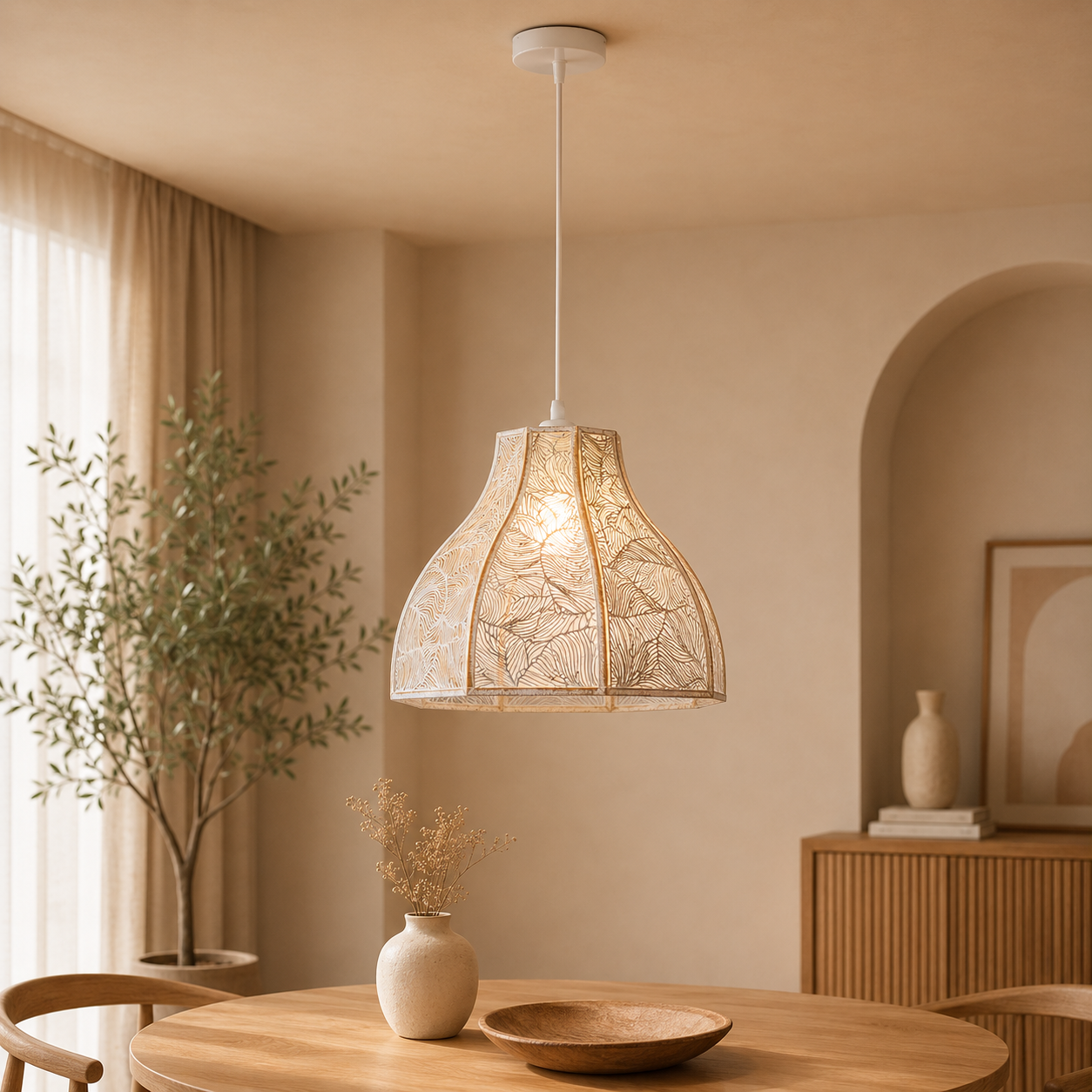X005-WH Pendant Light, White Finish - JassourCo.