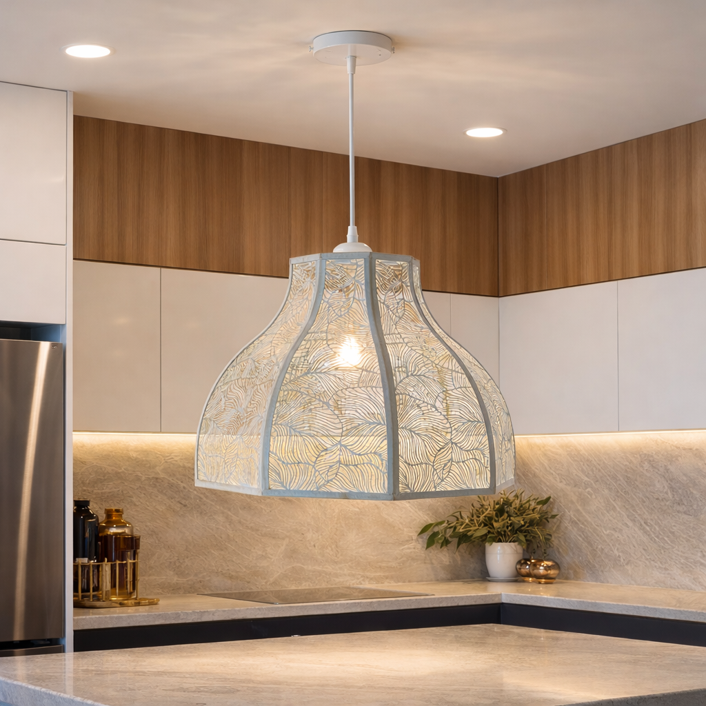 X005-WH'' Pendant Light, White Finish - JassourCo.