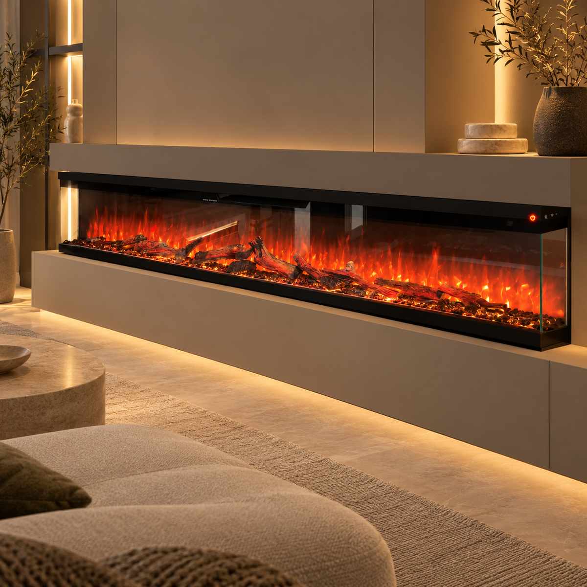 BEF-84BI Electric Fireplace 3 Sides  / 213cm